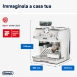 De'Longhi LA SPECIALISTA ARTE EC9155.W Macchina da caffè Manuale, 3 Ricette Preimpostate, Controllo Attivo della Temperatura, 8 Livelli di Macinazione, Lancia MyLatte Art, incluso KIT BARISTA, Bianco - immagine 3