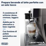 De'Longhi Perfetto Dinamica Plus ECAM380.95.TB, Macchina Automatica per Caffè in Chicchi, Caraffa Montalatte Automatica, 24 Bevande One Touch, Schermo Touch, Spegnimento Programmabile, Titanio - immagine 4